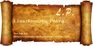 Lieszkovszky Petra névjegykártya